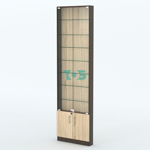 Торговая витрина с 7-ю стеклянными полками 100x600 мм серии NEXT-7 №1 (З/C - ДВП)