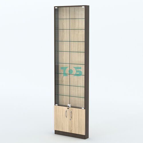 Торговая витрина с 8-ю стеклянными полками 100x600 мм серии NEXT-8 №1 (З/C - ДВП)