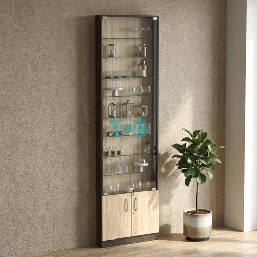 Торговая витрина с 8-ю стеклянными полками 100x600 мм серии NEXT-8 №1 (З/C - ДВП)