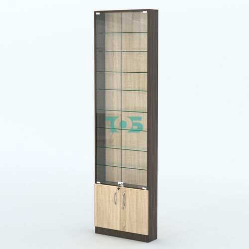 Торговая витрина с 8-ю стеклянными полками 150x600 мм серии NEXT-8 №2 (З/C - ДВП)