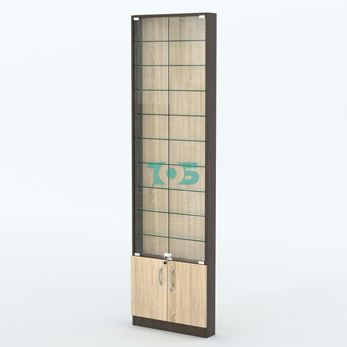 Торговая витрина с 9-ю стеклянными полками 100x600 мм серии NEXT-9 №1 (З/C - ДВП)