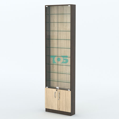 Торговая витрина с 9-ю стеклянными полками 150x600 мм серии NEXT-9 №2 (З/C - ДВП)