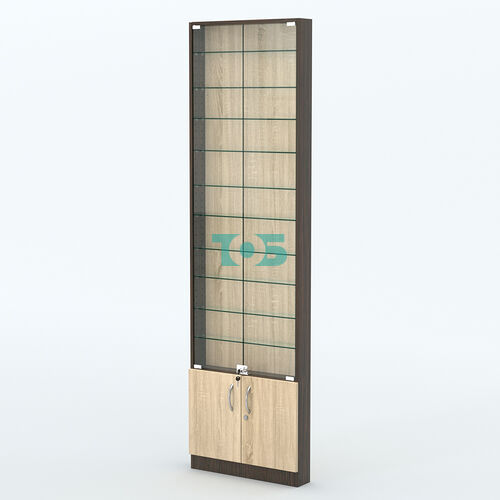 Торговая витрина с 10-ю стеклянными полками 100x600 мм серии NEXT-10 №1 (З/C - ДВП)