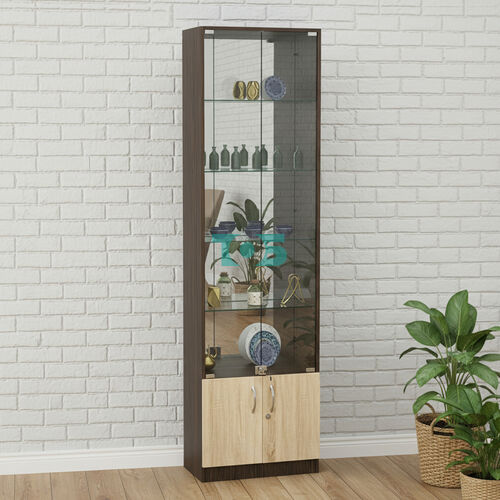 Торговая витрина с 4-мя стеклянными полками 250x600 мм серии NEXT-4 №4-2 (З/C - ЗЕРКАЛО)