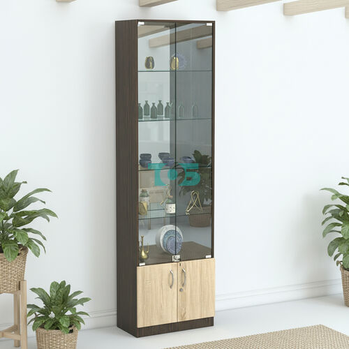 Торговая витрина с 4-мя стеклянными полками 300x600 мм серии NEXT-4 №5-2 (З/C - ЗЕРКАЛО)