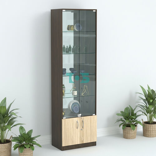 Торговая витрина с 4-мя стеклянными полками 350x600 мм серии NEXT-4 №6-2 (З/C - ЗЕРКАЛО)