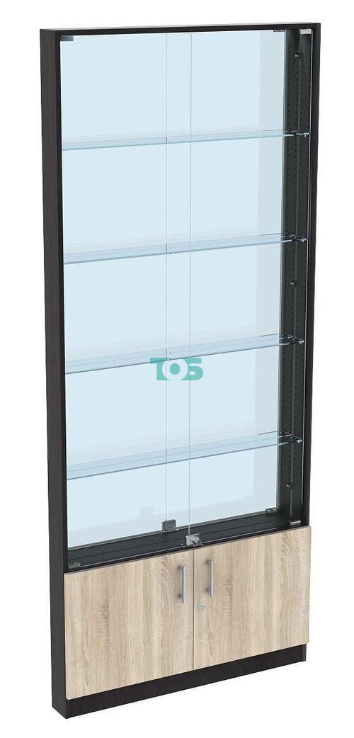 Торговая витрина с 4-мя стеклянными полками 100x900 мм серии NEXT-4 №8-2 (З/C - ЗЕРКАЛО)
