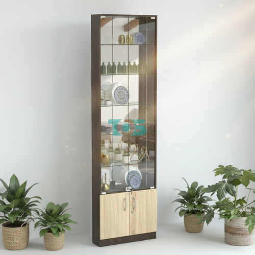 Торговая витрина с 5-ю стеклянными полками 150x600 мм серии NEXT-5 №2-2 (З/C - ЗЕРКАЛО)