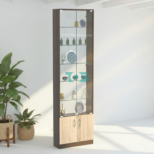 Торговая витрина с 5-ю стеклянными полками 200x600 мм серии NEXT-5 №3-1 (З/C - СТЕКЛО)