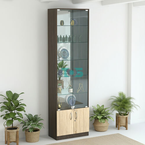 Торговая витрина с 5-ю стеклянными полками 300x600 мм серии NEXT-5 №5-2 (З/C - ЗЕРКАЛО)