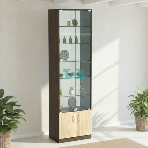 Торговая витрина с 5-ю стеклянными полками 350x600 мм серии NEXT-5 №6-1 (З/C - СТЕКЛО)