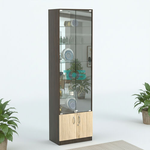 Торговая витрина с 5-ю стеклянными полками 350x600 мм серии NEXT-5 №6-2 (З/C - ЗЕРКАЛО)