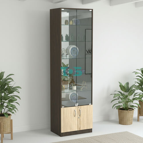 Торговая витрина с 5-ю стеклянными полками 400x600 мм серии NEXT-5 №7-2 (З/C - ЗЕРКАЛО)