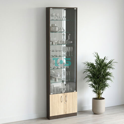 Торговая витрина с 6-ю стеклянными полками 100x600 мм серии NEXT-6 №1-2 (З/C - ЗЕРКАЛО)