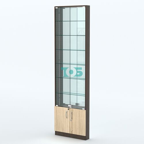 Торговая витрина с 6-ю стеклянными полками 100x600 мм серии NEXT-6 №1-2 (З/C - ЗЕРКАЛО)