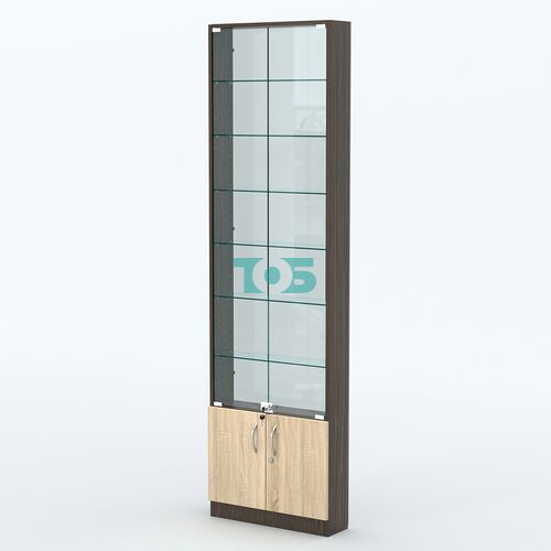 Торговая витрина с 6-ю стеклянными полками 150x600 мм серии NEXT-6 №2-1 (З/C - СТЕКЛО)