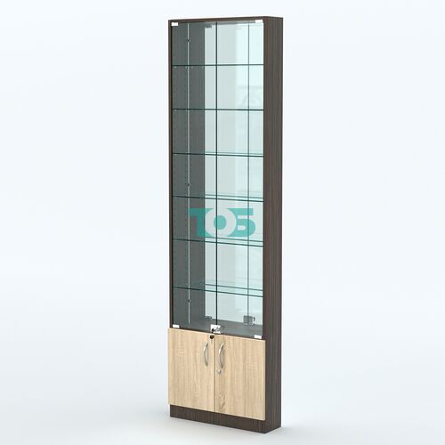 Торговая витрина с 6-ю стеклянными полками 150x600 мм серии NEXT-6 №2-2 (З/C - ЗЕРКАЛО)