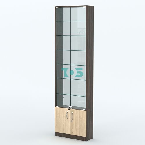 Торговая витрина с 6-ю стеклянными полками 200x600 мм серии NEXT-6 №3-1 (З/C - СТЕКЛО)