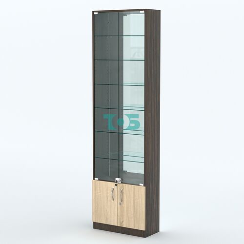 Торговая витрина с 6-ю стеклянными полками 250x600 мм серии NEXT-6 №4-2 (З/C - ЗЕРКАЛО)