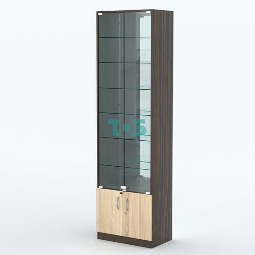 Торговая витрина с 6-ю стеклянными полками 350x600 мм серии NEXT-6 №6-2 (З/C - ЗЕРКАЛО)