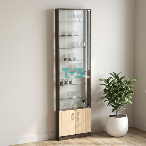 Торговая витрина с 7-ю стеклянными полками 100x600 мм серии NEXT-7 №1-1 (З/C - СТЕКЛО)