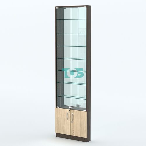 Торговая витрина с 7-ю стеклянными полками 100x600 мм серии NEXT-7 №1-2 (З/C - ЗЕРКАЛО)