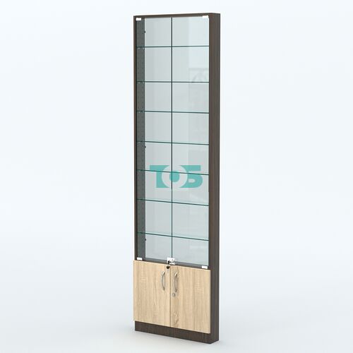 Торговая витрина с 8-ю стеклянными полками 100x600 мм серии NEXT-8 №1-1 (З/C - СТЕКЛО)