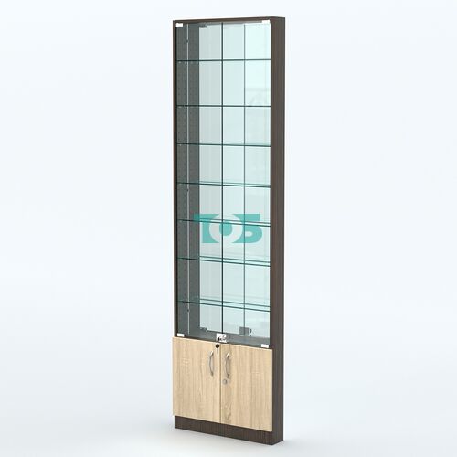 Торговая витрина с 8-ю стеклянными полками 100x600 мм серии NEXT-8 №1-2 (З/C - ЗЕРКАЛО)