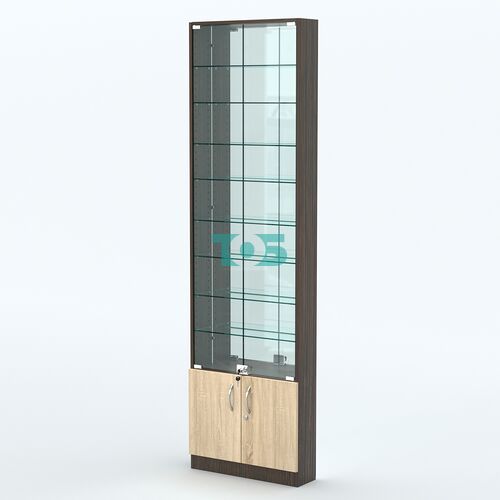 Торговая витрина с 8-ю стеклянными полками 150x600 мм серии NEXT-8 №2-2 (З/C - ЗЕРКАЛО)