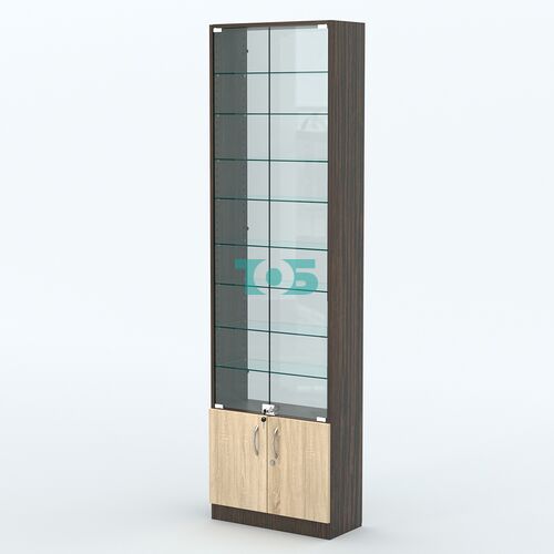 Торговая витрина с 8-ю стеклянными полками 250x600 мм серии NEXT-8 №4-1 (З/C - СТЕКЛО)