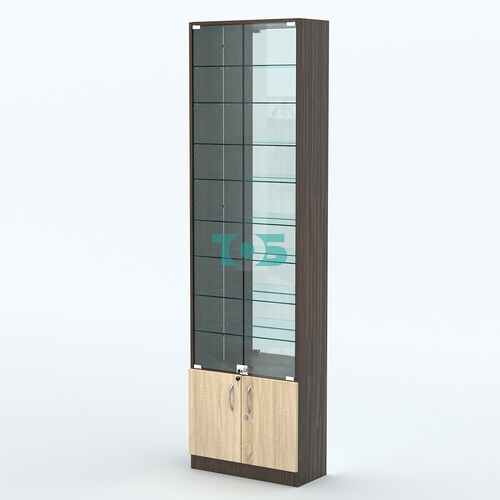 Торговая витрина с 8-ю стеклянными полками 250x600 мм серии NEXT-8 №4-2 (З/C - ЗЕРКАЛО)