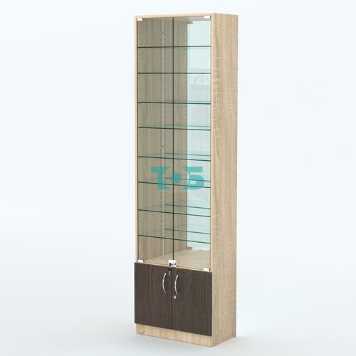 Торговая витрина с 8-ю стеклянными полками 300x600 мм серии NEXT-8 №5-2 (З/C - ЗЕРКАЛО)