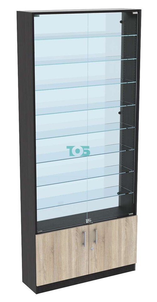 Торговая витрина с 8-ю стеклянными полками 250x900 мм серии NEXT-8 №11-1 (З/C - СТЕКЛО)