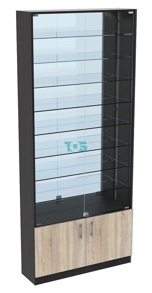 Торговая витрина с 8-ю стеклянными полками 250x900 мм серии NEXT-8 №11-2 (З/C - ЗЕРКАЛО)