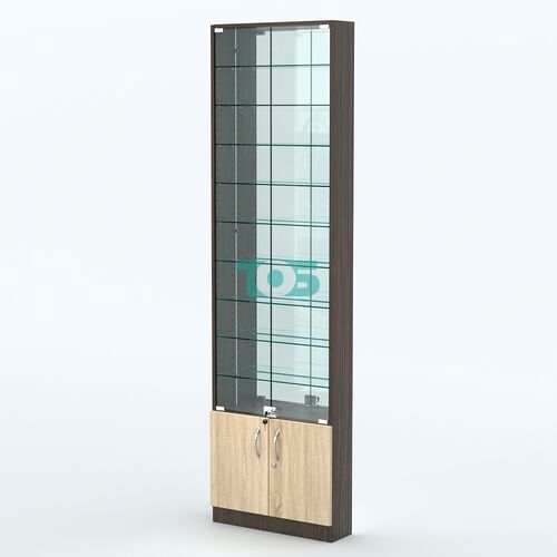 Торговая витрина с 9-ю стеклянными полками 150x600 мм серии NEXT-9 №2-2 (З/C - ЗЕРКАЛО)