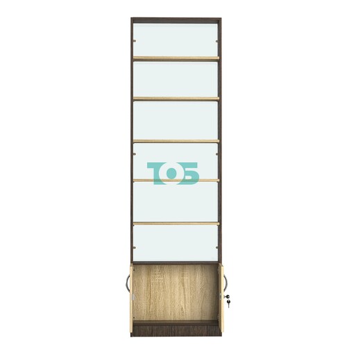 Стеллаж из ДСП с 5-ю полками 150x600 мм серии LEVEL-5 №2-1 (З/C - СТЕКЛО)