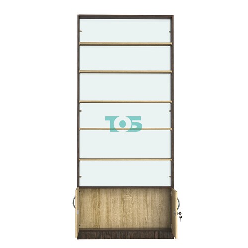 Стеллаж из ДСП с 5-ю полками 150x900 мм серии LEVEL-5 №9-1 (З/C - СТЕКЛО)