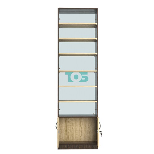 Стеллаж из ДСП с 6-ю полками 250x600 мм серии LEVEL-6 №4-2 (З/C - ЗЕРКАЛО)