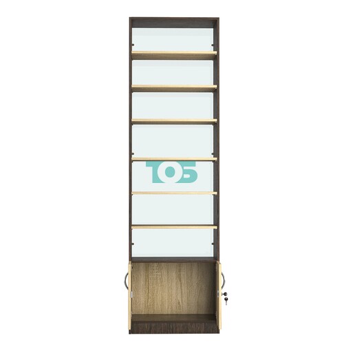 Стеллаж из ДСП с 6-ю полками 350x600 мм серии LEVEL-6 №6-1 (З/C - СТЕКЛО)
