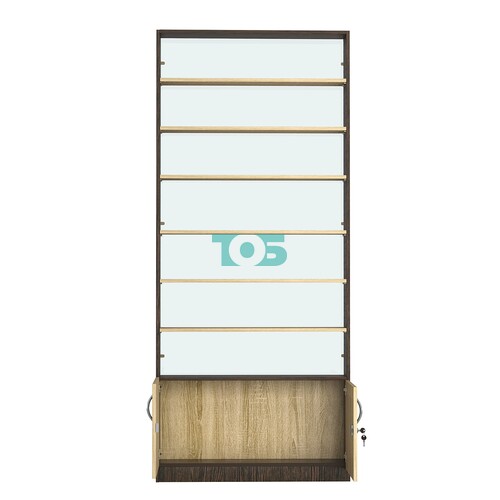 Стеллаж из ДСП с 6-ю полками 250x900 мм серии LEVEL-6 №11-1 (З/C - СТЕКЛО)