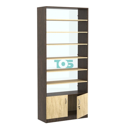 Стеллаж из ДСП с 6-ю полками 350x900 мм серии LEVEL-6 №13-2 (З/C - ЗЕРКАЛО)