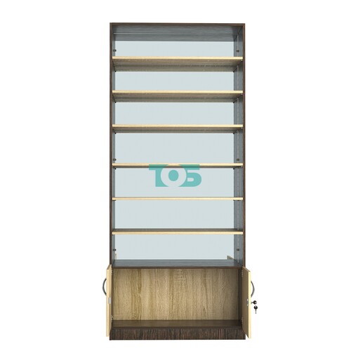 Стеллаж из ДСП с 6-ю полками 400x900 мм серии LEVEL-6 №14-2 (З/C - ЗЕРКАЛО)