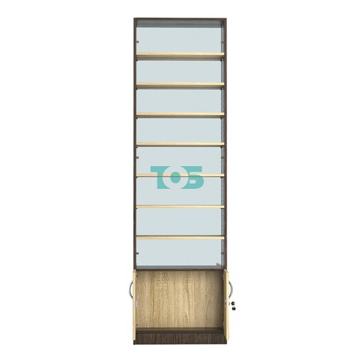 Стеллаж из ДСП с 7-ю полками 150x600 мм серии LEVEL-7 №2-2 (З/C - ЗЕРКАЛО)