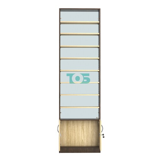 Стеллаж из ДСП с 8-ю полками 100x600 мм серии LEVEL-8 №1-2 (З/C - ЗЕРКАЛО)