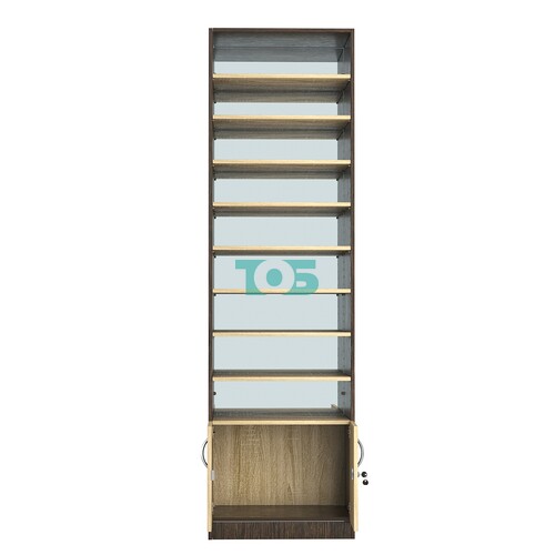 Стеллаж из ДСП с 8-ю полками 350x600 мм серии LEVEL-8 №6-2 (З/C - ЗЕРКАЛО)