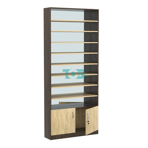 Стеллаж из ДСП с 8-ю полками 250x900 мм серии LEVEL-8 №11-2 (З/C - ЗЕРКАЛО)