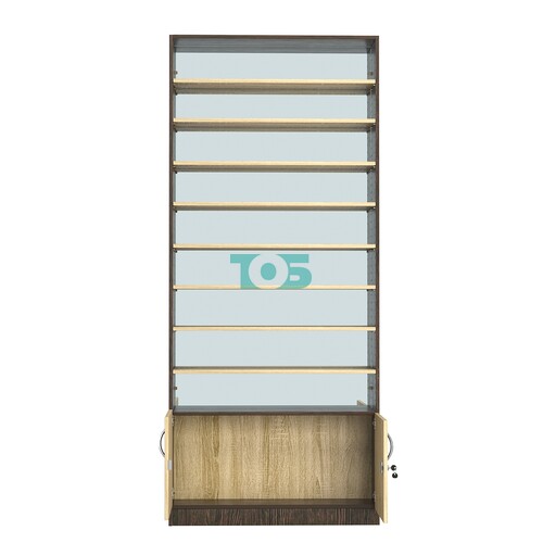 Стеллаж из ДСП с 8-ю полками 250x900 мм серии LEVEL-8 №11-2 (З/C - ЗЕРКАЛО)