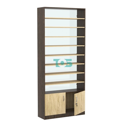 Стеллаж из ДСП с 8-ю полками 300x900 мм серии LEVEL-8 №12-1 (З/C - СТЕКЛО)