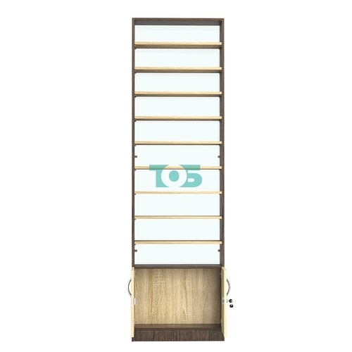 Стеллаж из ДСП с 9-ю полками 200x600 мм серии LEVEL-9 №3-1 (З/C - СТЕКЛО)
