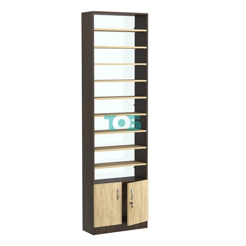 Стеллаж из ДСП с 9-ю полками 250x600 мм серии LEVEL-9 №4-1 (З/C - СТЕКЛО)